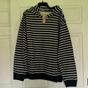 Men’s American Eagle hoodie Sz XL new with tags navy/white striped.